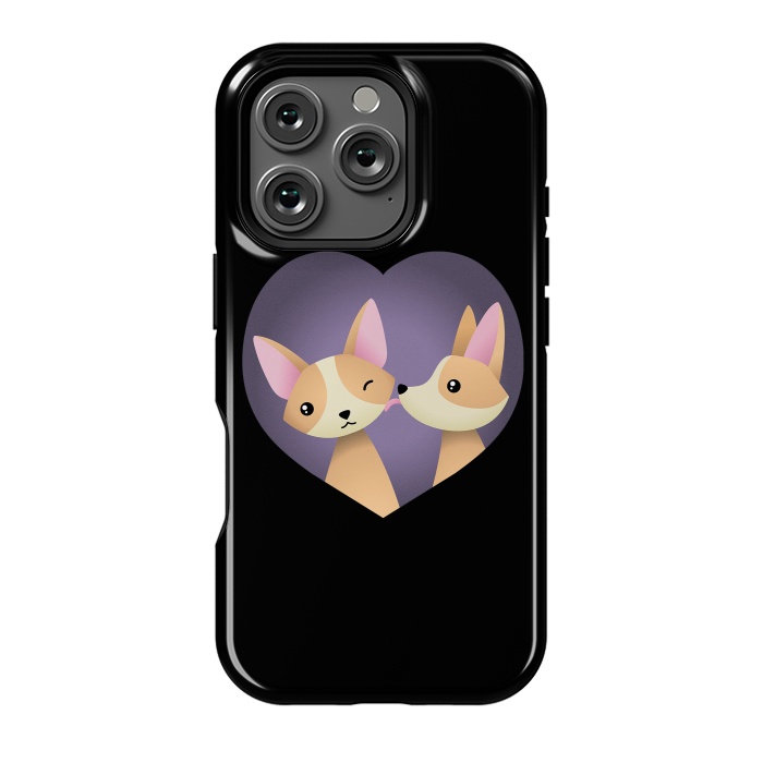 iPhone 16 Pro StrongFit Corgi love by Laura Nagel