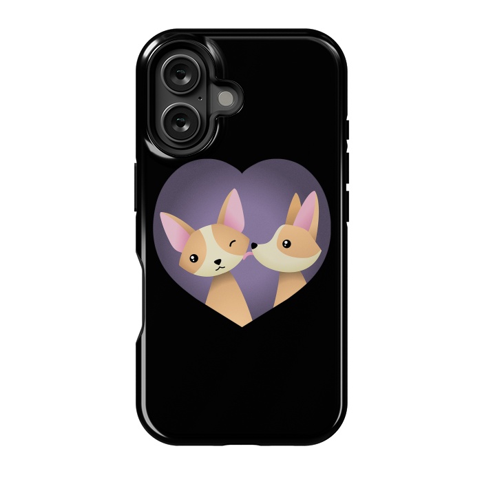 iPhone 16 StrongFit Corgi love by Laura Nagel