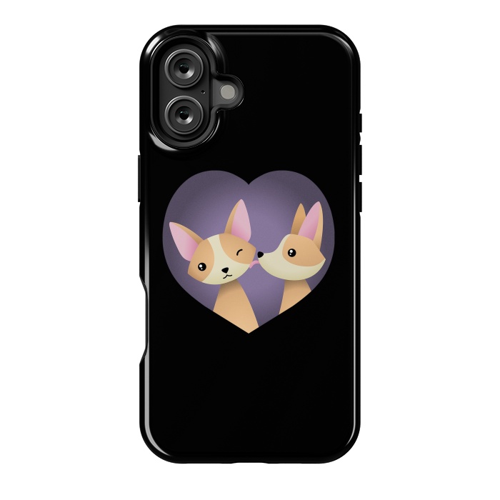 iPhone 16 Plus StrongFit Corgi love by Laura Nagel