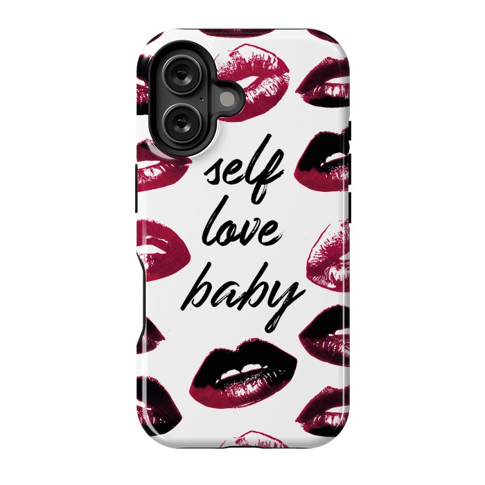 iPhone 16 StrongFit Self love lipstick kisses by Oana 