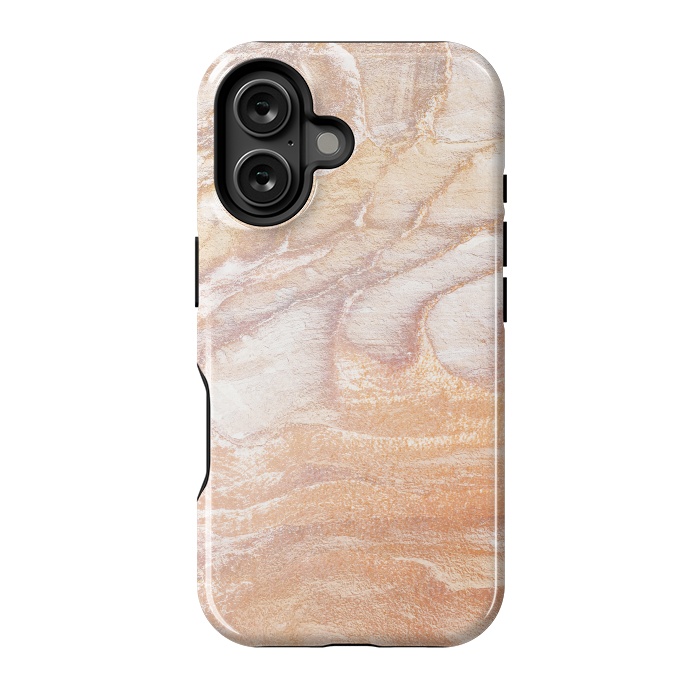 iPhone 16 StrongFit Gold sandstone marble art by Oana 