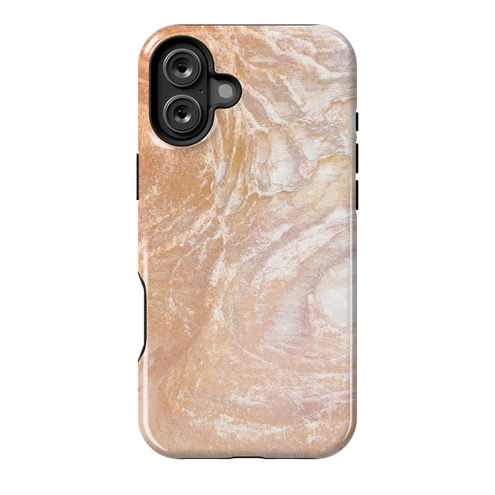 iPhone 16 Plus StrongFit Gold sandstone marble art by Oana 