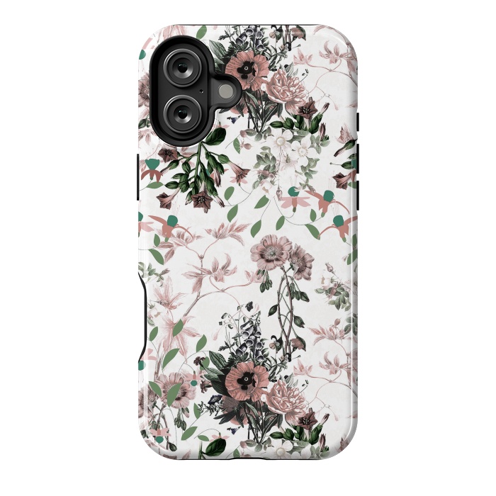 iPhone 16 Plus StrongFit Pastel pink wild flower meadow by Oana 