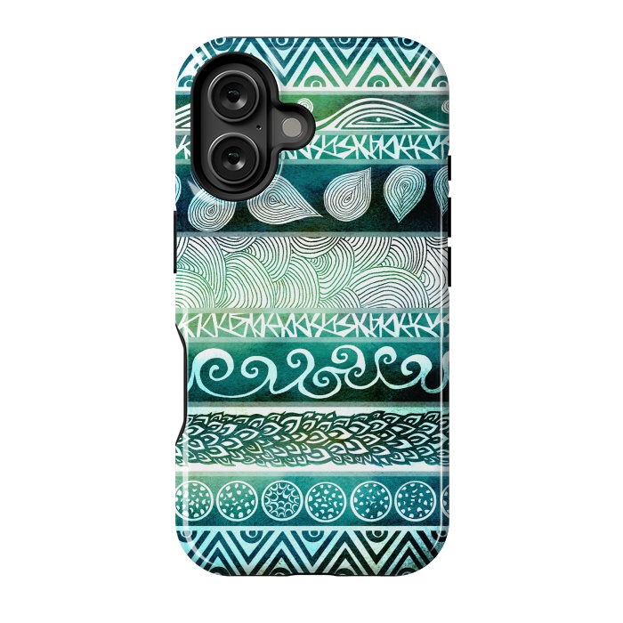 iPhone 16 StrongFit Dreamy Tribal III by Pom Graphic Design