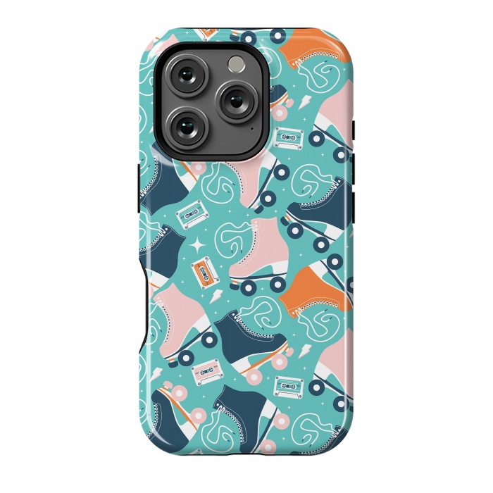 iPhone 16 Pro StrongFit Roller skates pattern 02 by Jelena Obradovic