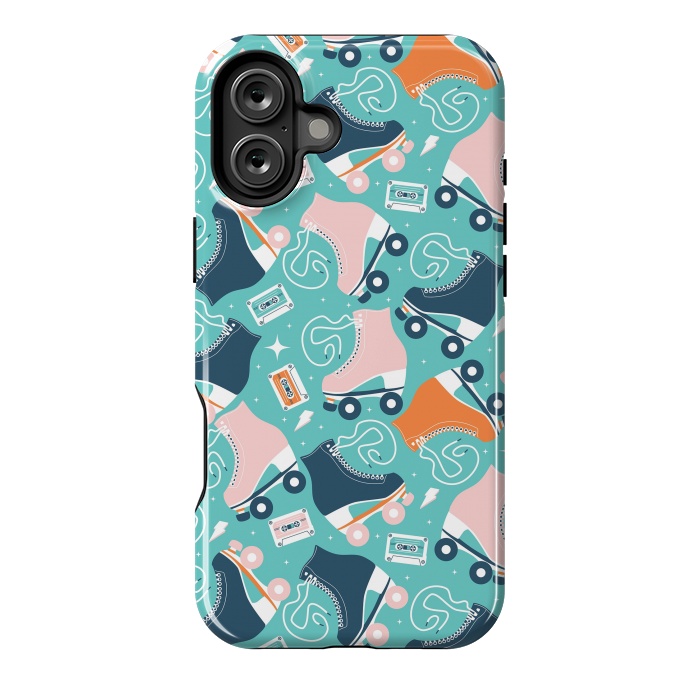 iPhone 16 Plus StrongFit Roller skates pattern 02 by Jelena Obradovic