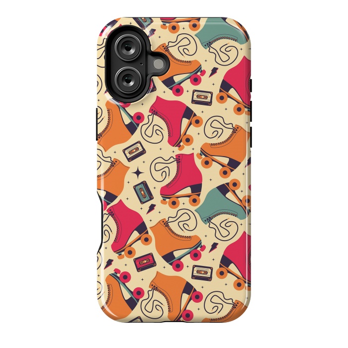 iPhone 16 Plus StrongFit Roller skates pattern 03 by Jelena Obradovic