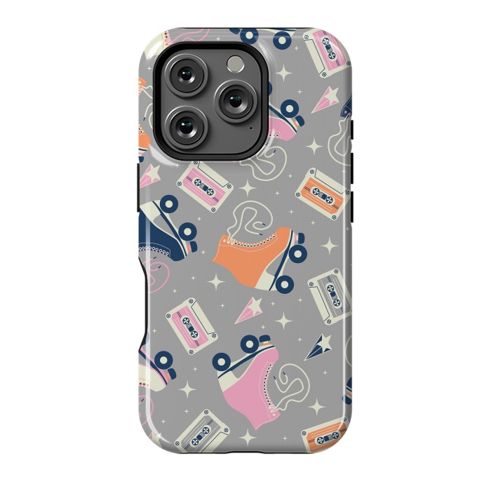 iPhone 16 Pro StrongFit Roller skates pattern 05 by Jelena Obradovic