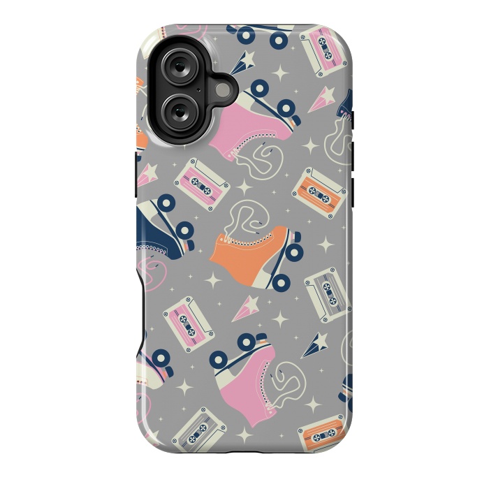 iPhone 16 Plus StrongFit Roller skates pattern 05 by Jelena Obradovic