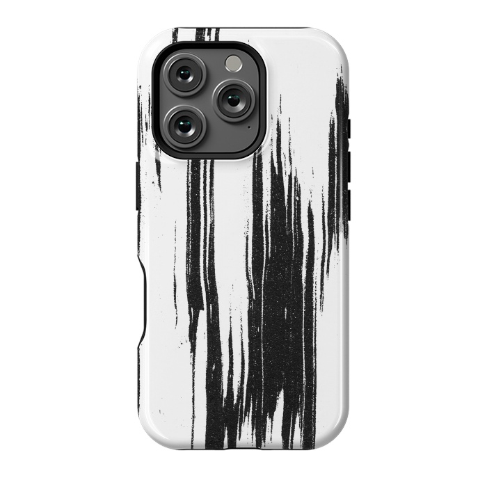 iPhone 16 Pro StrongFit Black ink brushstroke on white background by Oana 