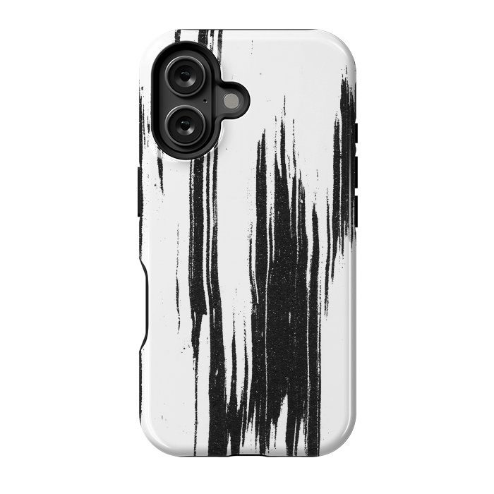 iPhone 16 StrongFit Black ink brushstroke on white background by Oana 