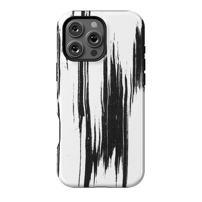 iPhone 16 Pro Max StrongFit Black ink brushstroke on white background by Oana 