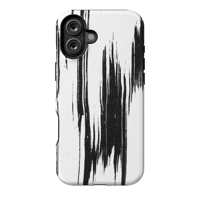 iPhone 16 Plus StrongFit Black ink brushstroke on white background by Oana 