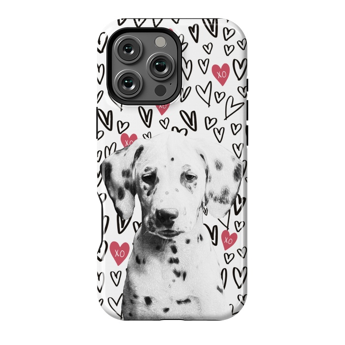 iPhone 16 Pro Max StrongFit Cute Dalmatian and hearts Valentine's day by Oana 