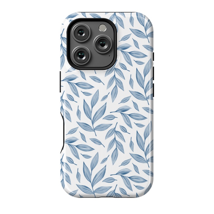 iPhone 16 Pro StrongFit blue leaves by Alena Ganzhela