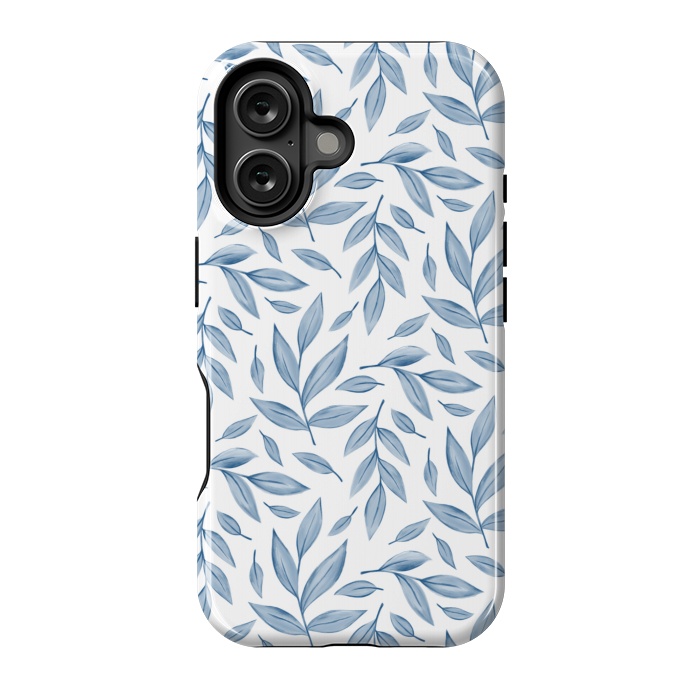 iPhone 16 StrongFit blue leaves by Alena Ganzhela