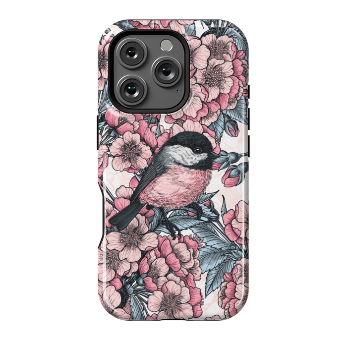 iPhone 16 Pro StrongFit Chickadee garden by Katerina Kirilova