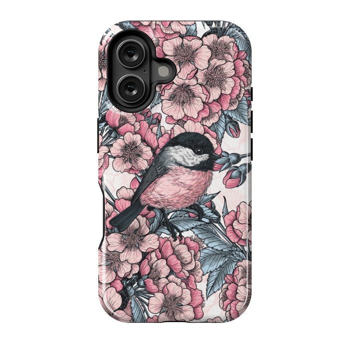 iPhone 16 StrongFit Chickadee garden by Katerina Kirilova