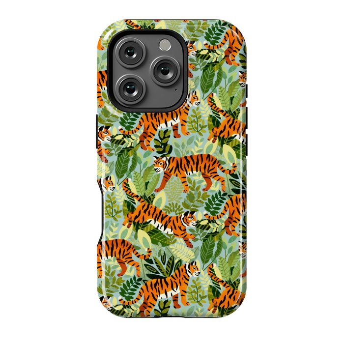 iPhone 16 Pro StrongFit Bright Bangel Tiger Jungle  by Tigatiga