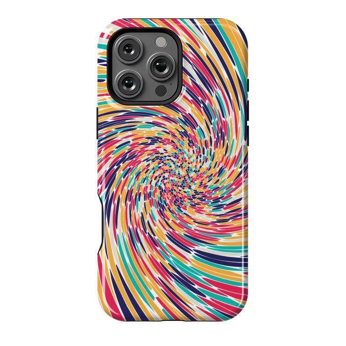 iPhone 16 Pro Max StrongFit multi colour spiral print 2 by MALLIKA