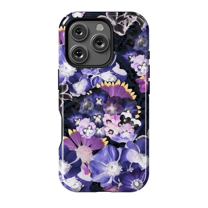 iPhone 16 Pro StrongFit Purple flowers collage by Oana 