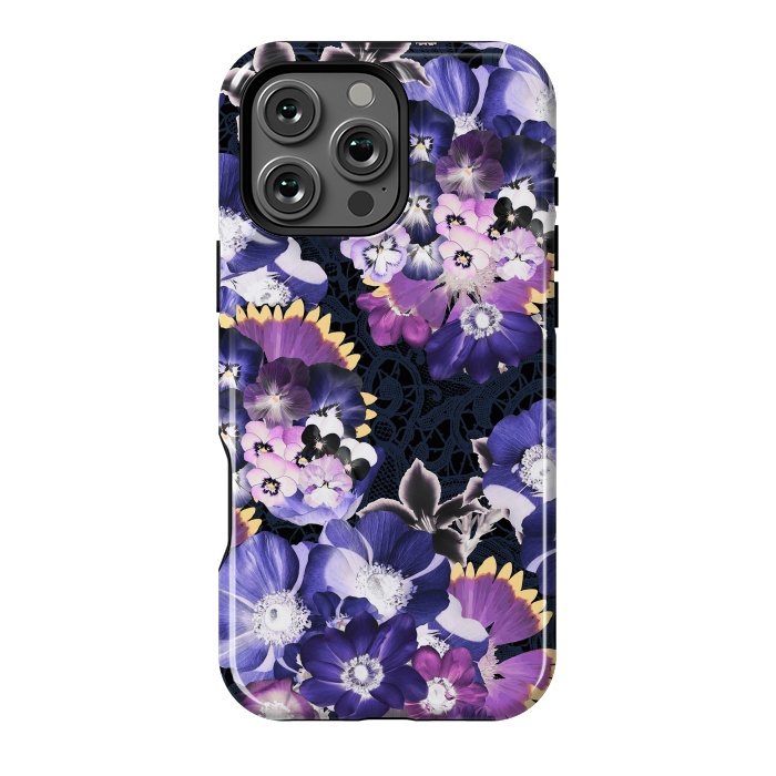 iPhone 16 Pro Max StrongFit Purple flowers collage by Oana 