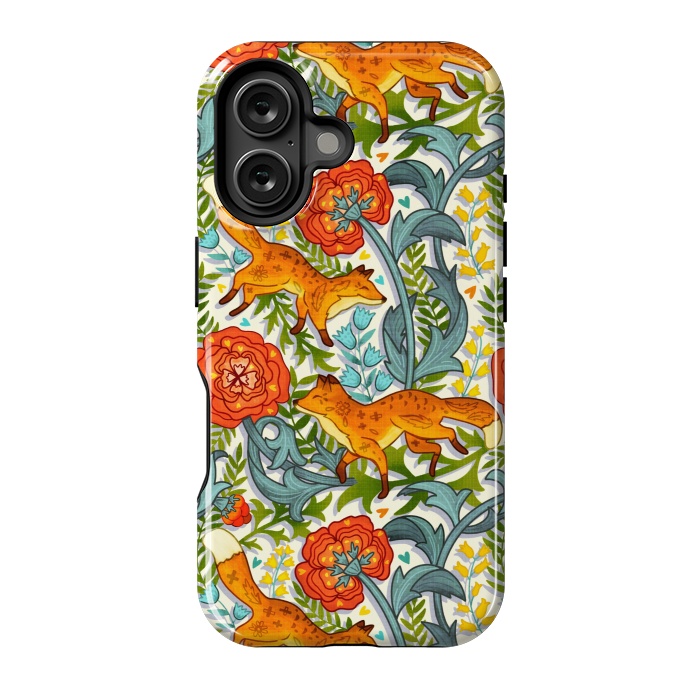 iPhone 16 StrongFit Art Nouveau Foxes  by Tigatiga