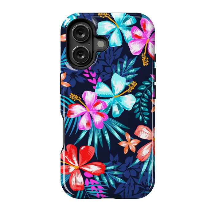 iPhone 16 StrongFit Beautiful Tropical Design Leave and Flowers by ArtsCase