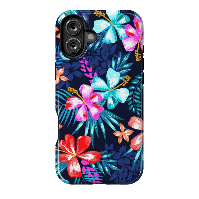 iPhone 16 Plus StrongFit Beautiful Tropical Design Leave and Flowers by ArtsCase