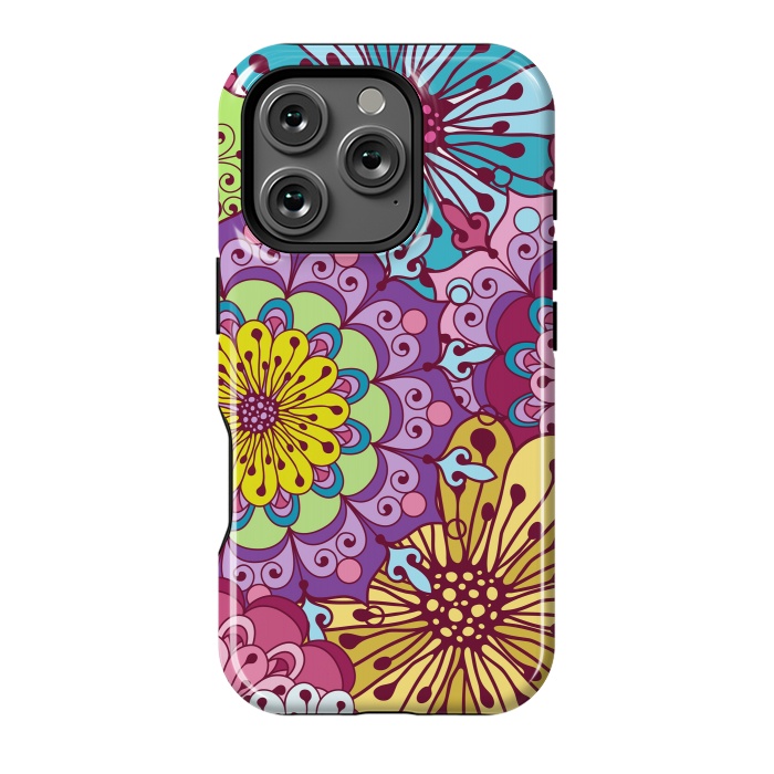 iPhone 16 Pro StrongFit Brightly Colored Flowers by ArtsCase