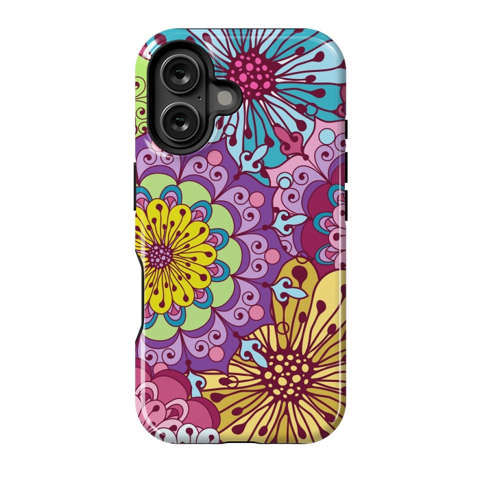 iPhone 16 StrongFit Brightly Colored Flowers by ArtsCase