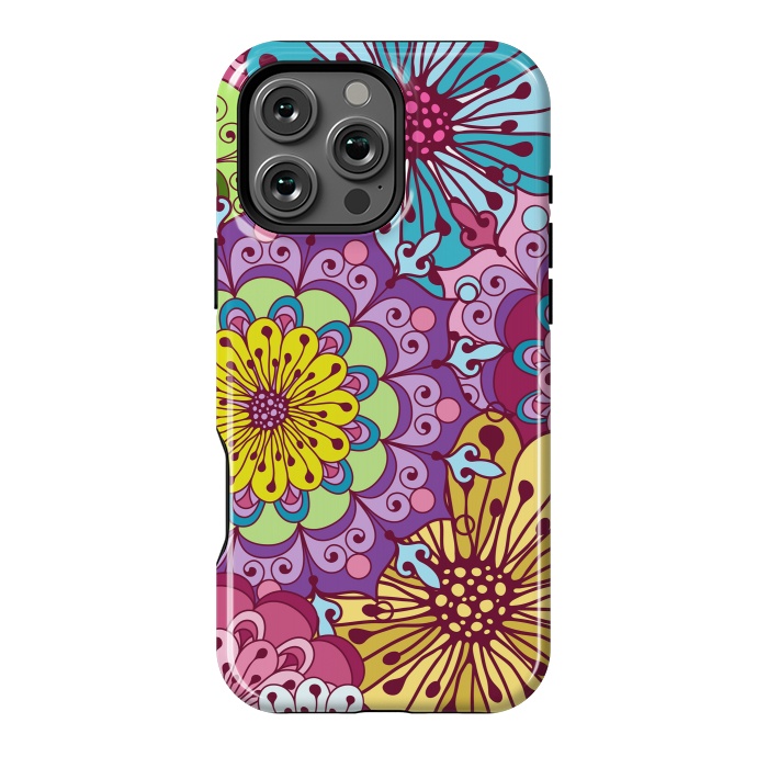 iPhone 16 Pro Max StrongFit Brightly Colored Flowers by ArtsCase