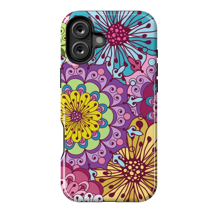 iPhone 16 Plus StrongFit Brightly Colored Flowers by ArtsCase