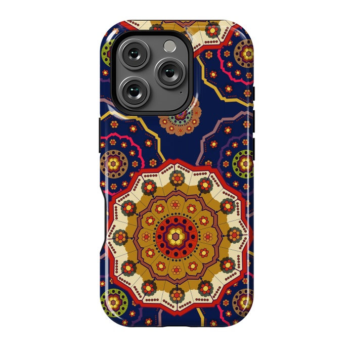 iPhone 16 Pro StrongFit Mandala with Blue Background by ArtsCase