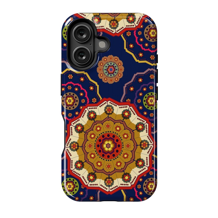 iPhone 16 StrongFit Mandala with Blue Background by ArtsCase