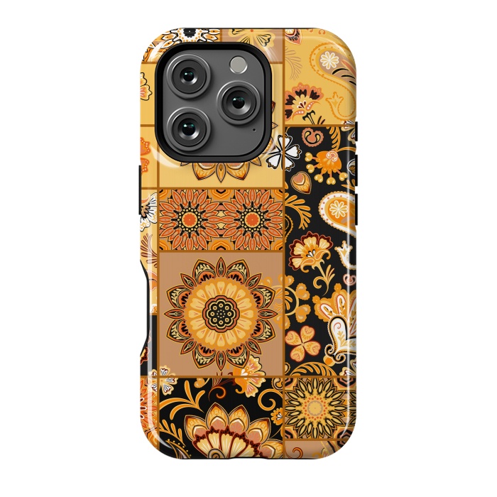 iPhone 16 Pro StrongFit Patchwork with Paisley and Mandala in Colorful by ArtsCase