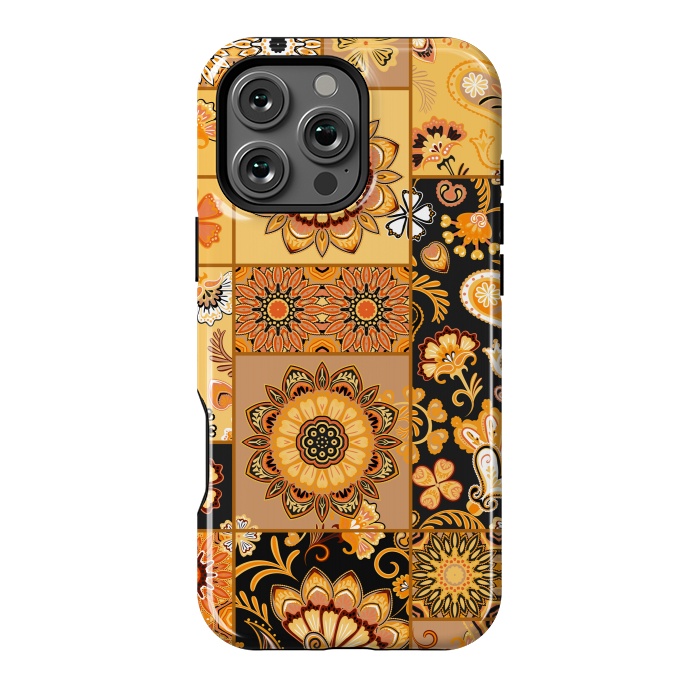 iPhone 16 Pro Max StrongFit Patchwork with Paisley and Mandala in Colorful by ArtsCase