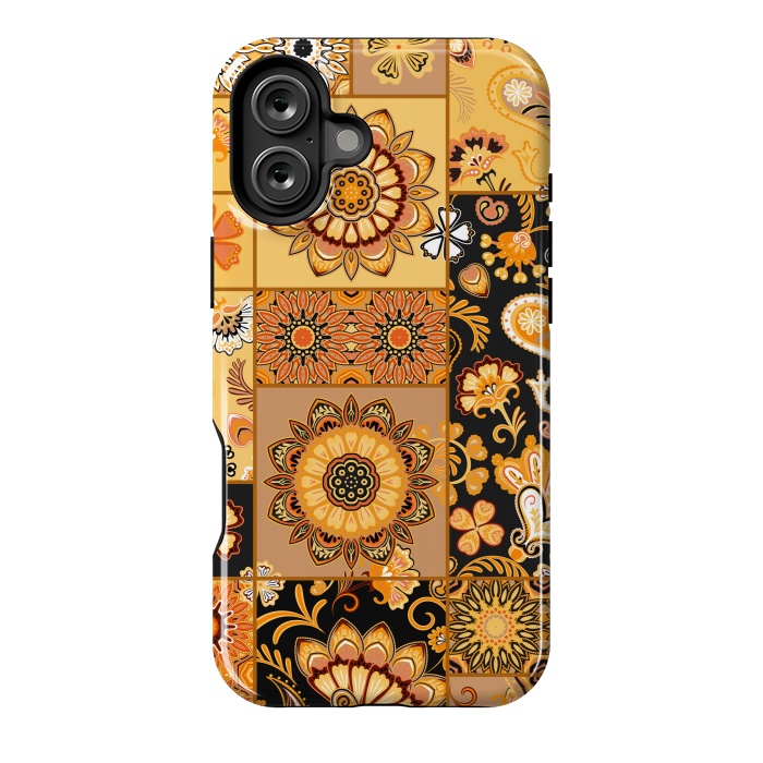 iPhone 16 Plus StrongFit Patchwork with Paisley and Mandala in Colorful by ArtsCase