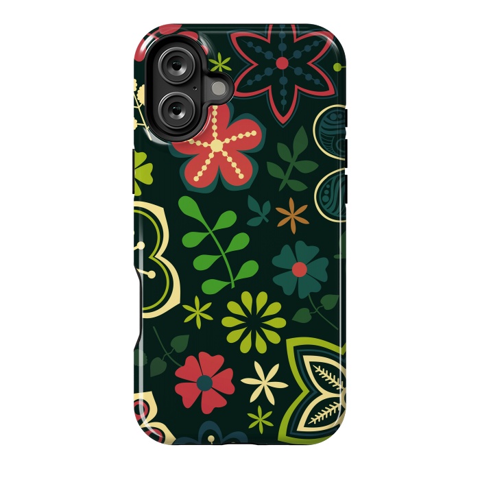 iPhone 16 Plus StrongFit Seamless Flowers and Birds by ArtsCase