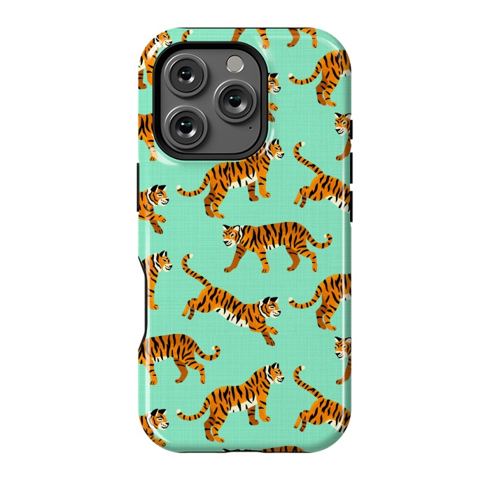 iPhone 16 Pro StrongFit Bangel Tigers - Mint  by Tigatiga