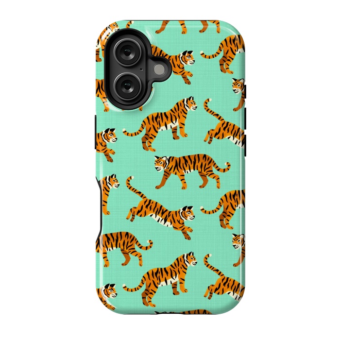 iPhone 16 StrongFit Bangel Tigers - Mint  by Tigatiga