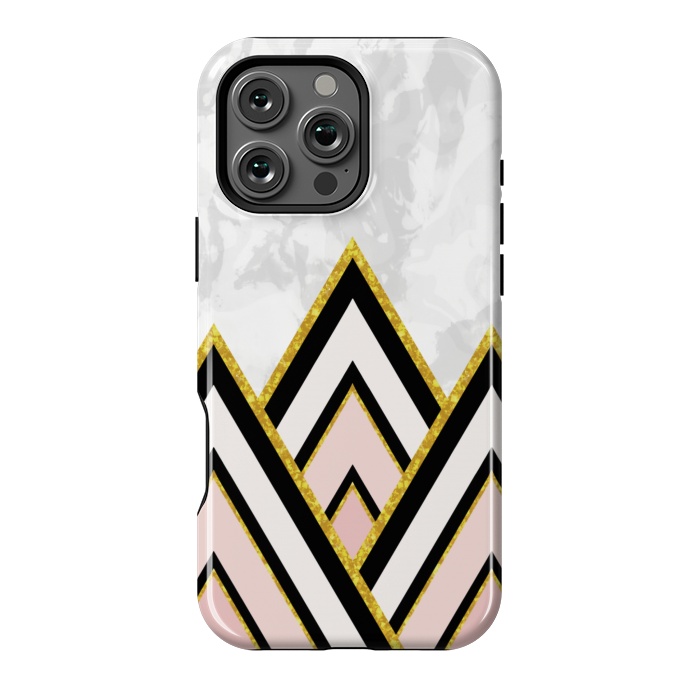 iPhone 16 Pro Max StrongFit Geometric pink gold triangles by Jms