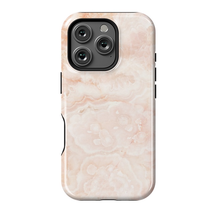 iPhone 16 Pro StrongFit Pastel peach beige marble by Oana 