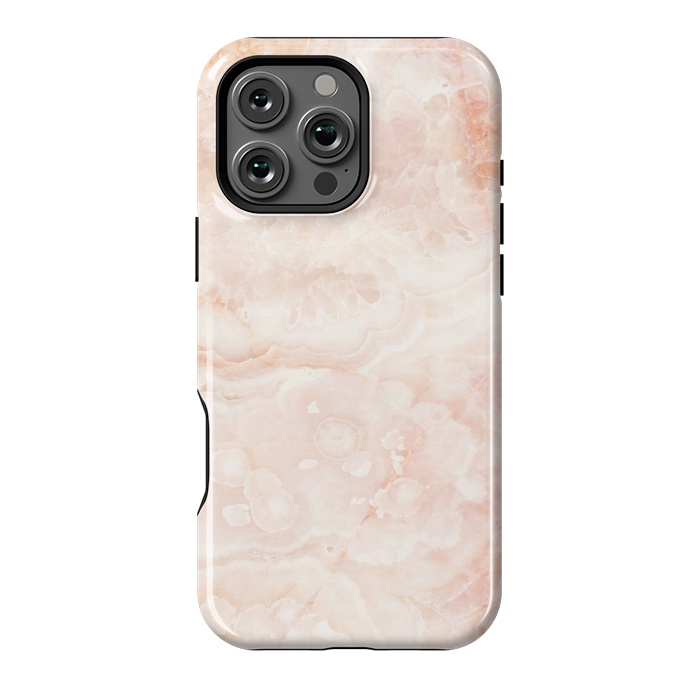 iPhone 16 Pro Max StrongFit Pastel peach beige marble by Oana 