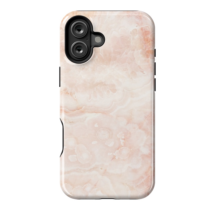 iPhone 16 Plus StrongFit Pastel peach beige marble by Oana 