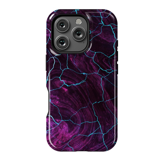 iPhone 16 Pro StrongFit Metallic dark purple marble by Oana 