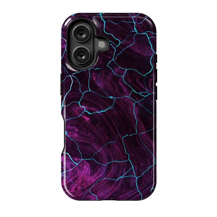 iPhone 16 StrongFit Metallic dark purple marble by Oana 