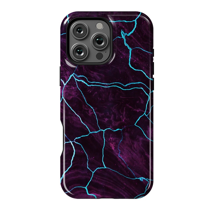 iPhone 16 Pro Max StrongFit Metallic dark purple marble by Oana 