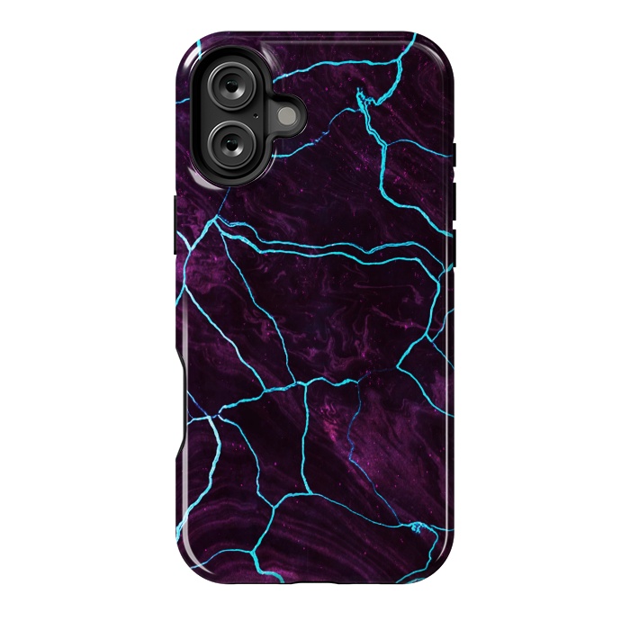 iPhone 16 Plus StrongFit Metallic dark purple marble by Oana 