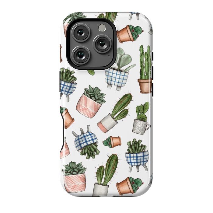 iPhone 16 Pro StrongFit watercolor houseplants in pots by Alena Ganzhela